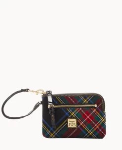 Tartan Zip Around Wristlet Black -Online Sale Dooney & Bourke W0257G TTBLPABL 2