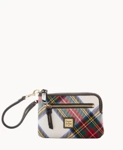 Tartan Zip Around Wristlet Black -Online Sale Dooney & Bourke W0257G TTWHPABL