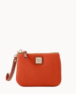 Pebble Grain Stadium Wristlet French Caramel -Online Sale Dooney & Bourke W0279G AWZCPATNLING