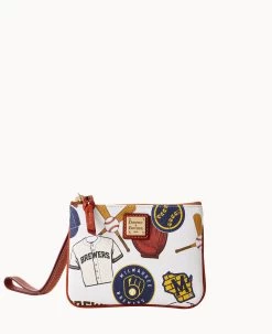 MLB Brewers Stadium Wristlet BREWERS -Online Sale Dooney & Bourke W0279G QUMWPATNBRWS 1