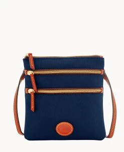 Nylon North South Triple Zip Navy 27 Nylon North South Triple Zip Navy -Online Sale Dooney & Bourke W0298G INNVPATN 1
