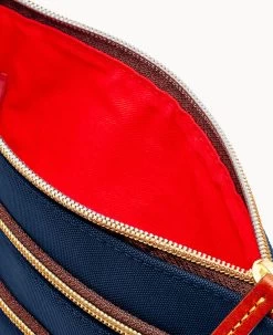 Nylon North South Triple Zip Navy 25 Nylon North South Triple Zip Navy -Online Sale Dooney & Bourke W0298G INNVPATN ALT2