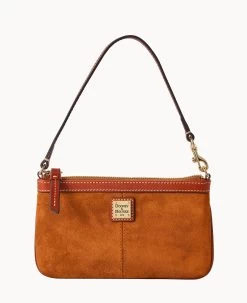 Suede Large Slim Wristlet Amber -Online Sale Dooney & Bourke W0312G SUARPATN 1
