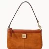 Suede Large Slim Wristlet Amber -Online Sale Dooney & Bourke W0312G SUARPATN
