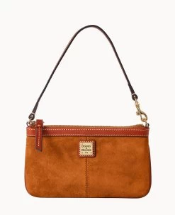 Suede Large Slim Wristlet Amber -Online Sale Dooney & Bourke W0312G SUARPATN 2