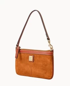 Suede Large Slim Wristlet Amber -Online Sale Dooney & Bourke W0312G SUARPATN ALT1 1