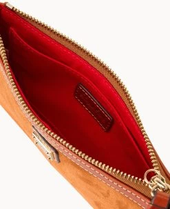 Suede Large Slim Wristlet Amber -Online Sale Dooney & Bourke W0312G SUARPATN ALT2 1