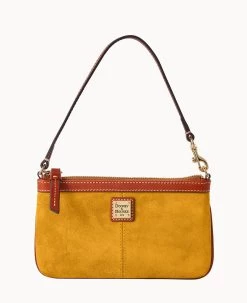 Suede Large Slim Wristlet Amber -Online Sale Dooney & Bourke W0312G SUCHPATN