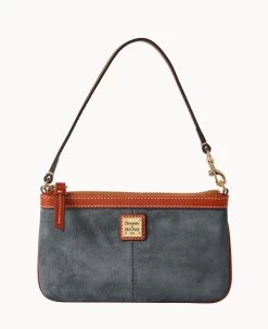 Suede Large Slim Wristlet Amber -Online Sale Dooney & Bourke W0312G SUSMPATN