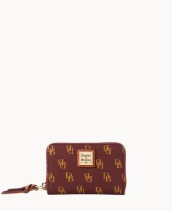 Gretta Large Zip Around Credit Card Case Ivy -Online Sale Dooney & Bourke W0322G NGBXPATN