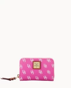 Gretta Large Zip Around Credit Card Case Ivy -Online Sale Dooney & Bourke W0322G NGFHPATN