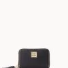 Saffiano Large Zip Around Credit Card Case Black -Online Sale Dooney & Bourke W0322G SIBLSIBL