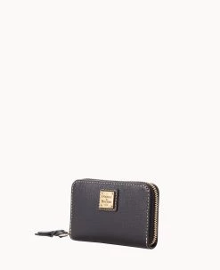 Saffiano Large Zip Around Credit Card Case Black -Online Sale Dooney & Bourke W0322G SIBLSIBL ALT1 1