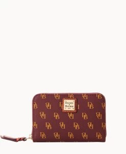 Gretta Medium Zip Around Wallet Bordeaux -Online Sale Dooney & Bourke W0323G NGBXPATN 1