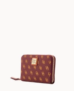 Gretta Medium Zip Around Wallet Bordeaux -Online Sale Dooney & Bourke W0323G NGBXPATN ALT1