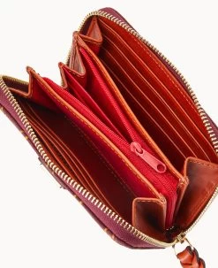 Gretta Medium Zip Around Wallet Bordeaux -Online Sale Dooney & Bourke W0323G NGBXPATN ALT2