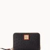 Ostrich Medium Zip Around Wallet Black -Online Sale Dooney & Bourke W0323G OTBLPATN