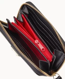 Saffiano Medium Zip Around Credit Card Case Black -Online Sale Dooney & Bourke W0323G SIBLSIBL ALT2 1