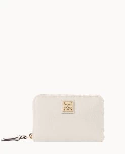 Saffiano Medium Zip Around Credit Card Case Black -Online Sale Dooney & Bourke W0323G SIECSIEC