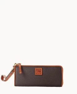 Pebble Grain Zip Clutch Wristlet Midnight Blue -Online Sale Dooney & Bourke W0324G 9PBMPAKR