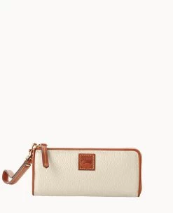 Pebble Grain Zip Clutch Wristlet Midnight Blue -Online Sale Dooney & Bourke W0324G 9PBOPAKR