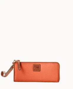 Pebble Grain Zip Clutch Wristlet Midnight Blue -Online Sale Dooney & Bourke W0324G 9PCRPAKR