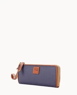 Pebble Grain Zip Clutch Wristlet Midnight Blue -Online Sale Dooney & Bourke W0324G 9PMDPAKR ALT1 1