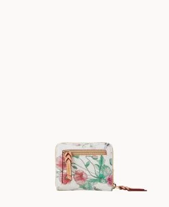 Botanical Collection Small Zip Around Wallet White -Online Sale Dooney & Bourke W0329G BZWHSVNA ALT3 1
