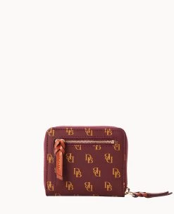 Gretta Small Zip Around Wallet Bordeaux -Online Sale Dooney & Bourke W0329G NGBXPATN ALT3