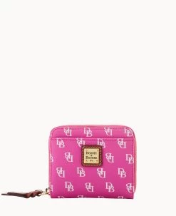 Gretta Small Zip Around Wallet Bordeaux -Online Sale Dooney & Bourke W0329G NGFHPATN