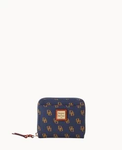 Gretta Small Zip Around Wallet Bordeaux -Online Sale Dooney & Bourke W0329G NGNVPATN