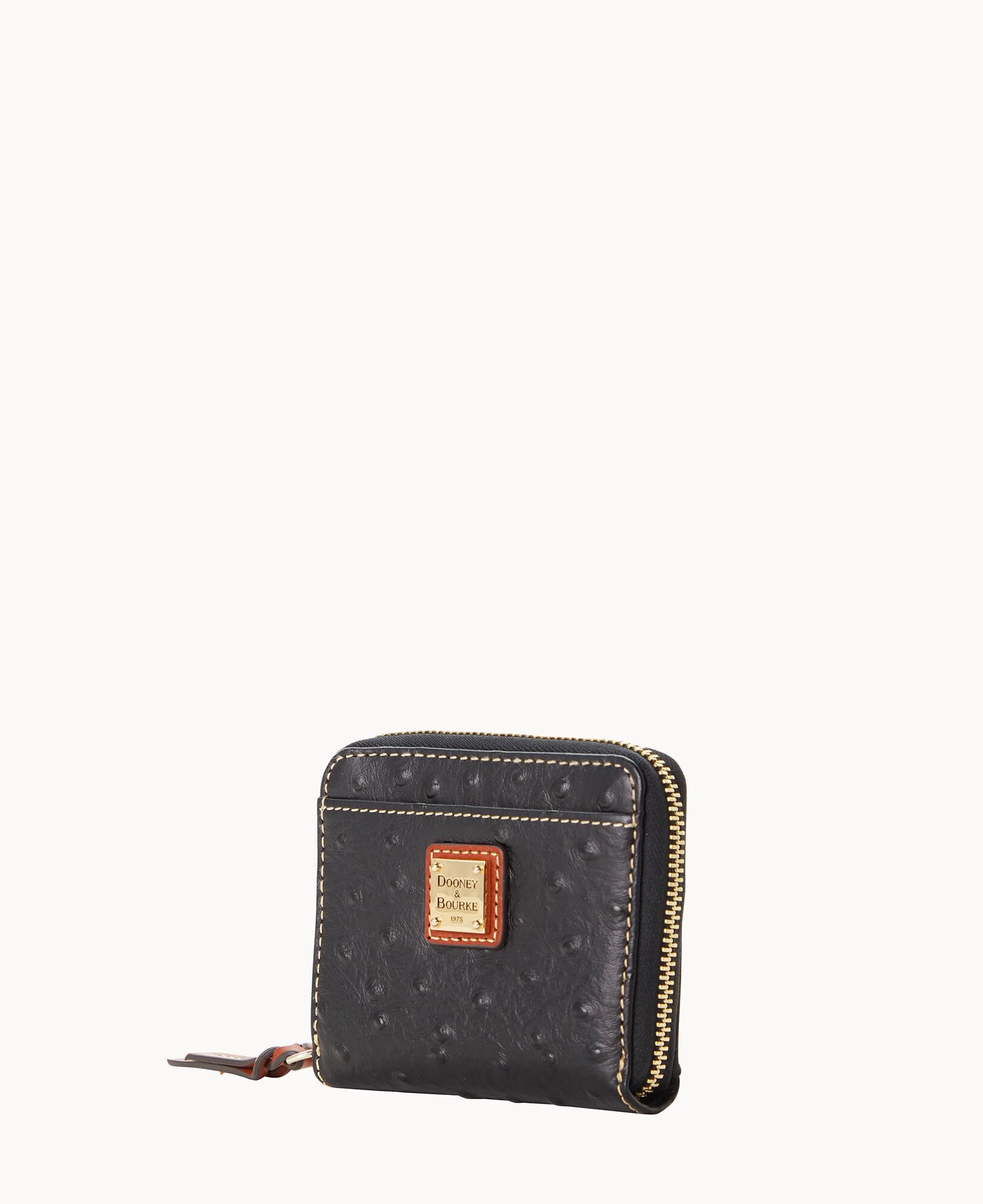 Ostrich Small Zip Around Wallet Black 8 Ostrich Small Zip Around Wallet Black - Image 6