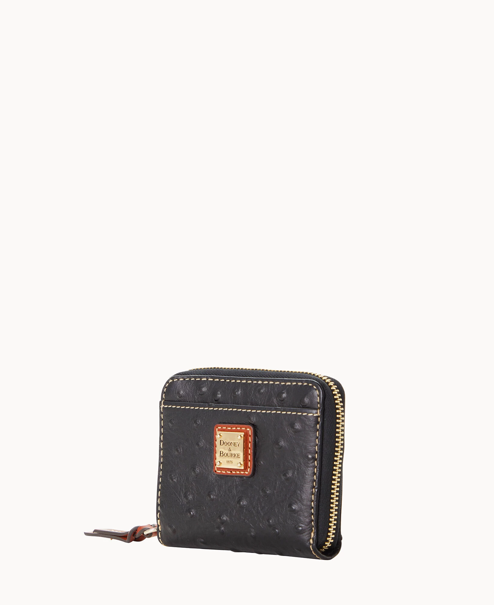 Ostrich Small Zip Around Wallet Black 4 Ostrich Small Zip Around Wallet Black - Image 2