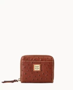 Ostrich Small Zip Around Wallet Black 25 Ostrich Small Zip Around Wallet Black -Online Sale Dooney & Bourke W0329G OTCGPATN