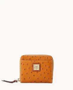 Ostrich Small Zip Around Wallet Black 28 Ostrich Small Zip Around Wallet Black -Online Sale Dooney & Bourke W0329G OTTNPATN