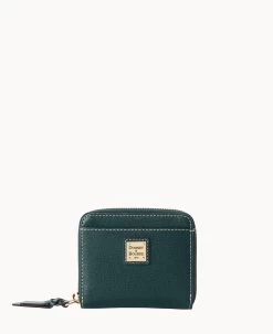 Saffiano Small Zip Around Wallet Marine -Online Sale Dooney & Bourke W0329G SIIVSIIV