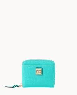 Saffiano Small Zip Around Wallet Marine -Online Sale Dooney & Bourke W0329G SIMISIMI
