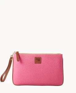 Pebble Grain Large Wristlet Blush -Online Sale Dooney & Bourke W0333G 9PHPPAKR
