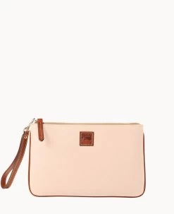 Pebble Grain Large Wristlet Blush -Online Sale Dooney & Bourke W0333G 9PZLPAKR 1