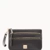 Saffiano Triple Zip Wristlet Black -Online Sale Dooney & Bourke W0335G SIBLSIBL