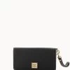 Pebble Grain Fey Phone Wristlet Black Black -Online Sale Dooney & Bourke W0431G AWBLPABL