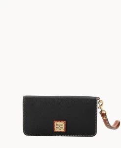 Pebble Grain Fey Phone Wristlet Black Black 29 Pebble Grain Fey Phone Wristlet Black Black -Online Sale Dooney & Bourke W0431G AWBLPATN