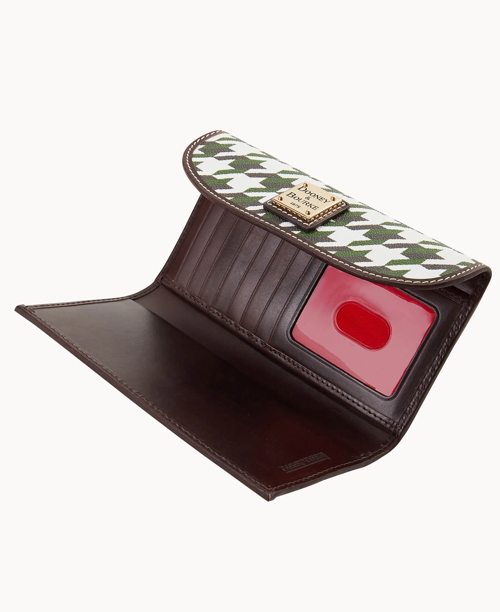 Houndstooth Continental Clutch Green 9 Houndstooth Continental Clutch Green - Image 7