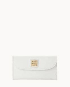 Saffiano Continental Clutch Off White