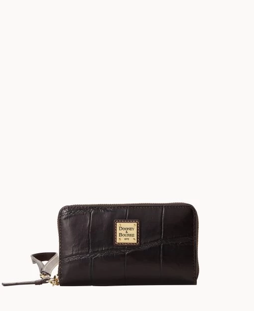 Denison Zip Around Phone Wristlet Espresso -Online Sale Dooney & Bourke W1102G 8DEEPABM0002