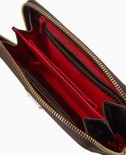 Denison Zip Around Phone Wristlet Espresso -Online Sale Dooney & Bourke W1102G 8DEEPABM0002 ALT2