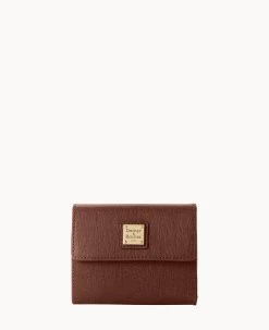 Saffiano Small Flap Credit Card Wallet Off White -Online Sale Dooney & Bourke W1106G SIARSIAR0002