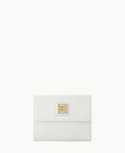 Saffiano Small Flap Credit Card Wallet Off White -Online Sale Dooney & Bourke W1106G SIOWSIOW0002 1
