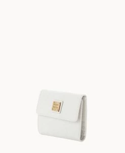 Saffiano Small Flap Credit Card Wallet Off White -Online Sale Dooney & Bourke W1106G SIOWSIOW0002 ALT1