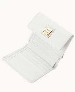 Saffiano Small Flap Credit Card Wallet Off White -Online Sale Dooney & Bourke W1106G SIOWSIOW0002 ALT2 1